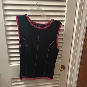 Finity Black Tank Top with Pink Accents